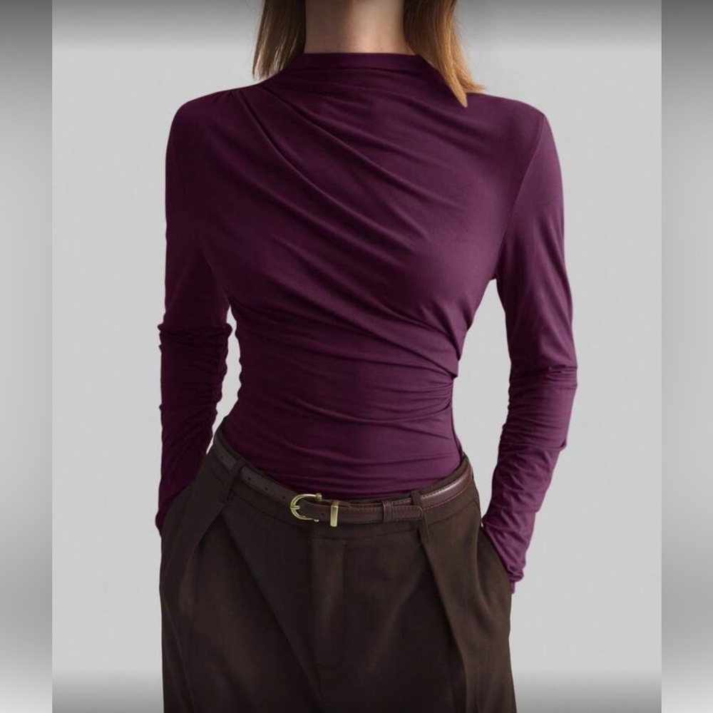 Elegant Purple Long Sleeve Top